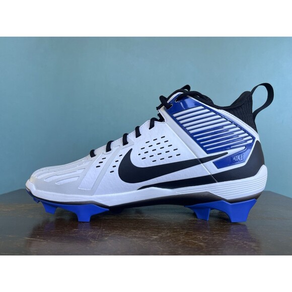 Nike Force Savage Pro 3 White/Blue Lineman Cleats Men\'s Size 13 DA5453-110